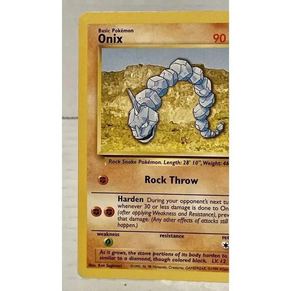 Onix Base Set 56/102‎ Pokémon WOTC 1999 Card LP Vintage - Picture 3 of 12
